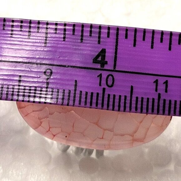 Pink Agate Veins Ring Adjustable Band Handmade Semi Precious Ring - Picture 7 of 10